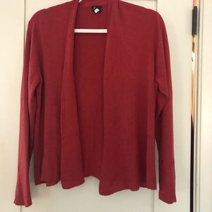Eileen Fisher Open Front Cardigan • Red